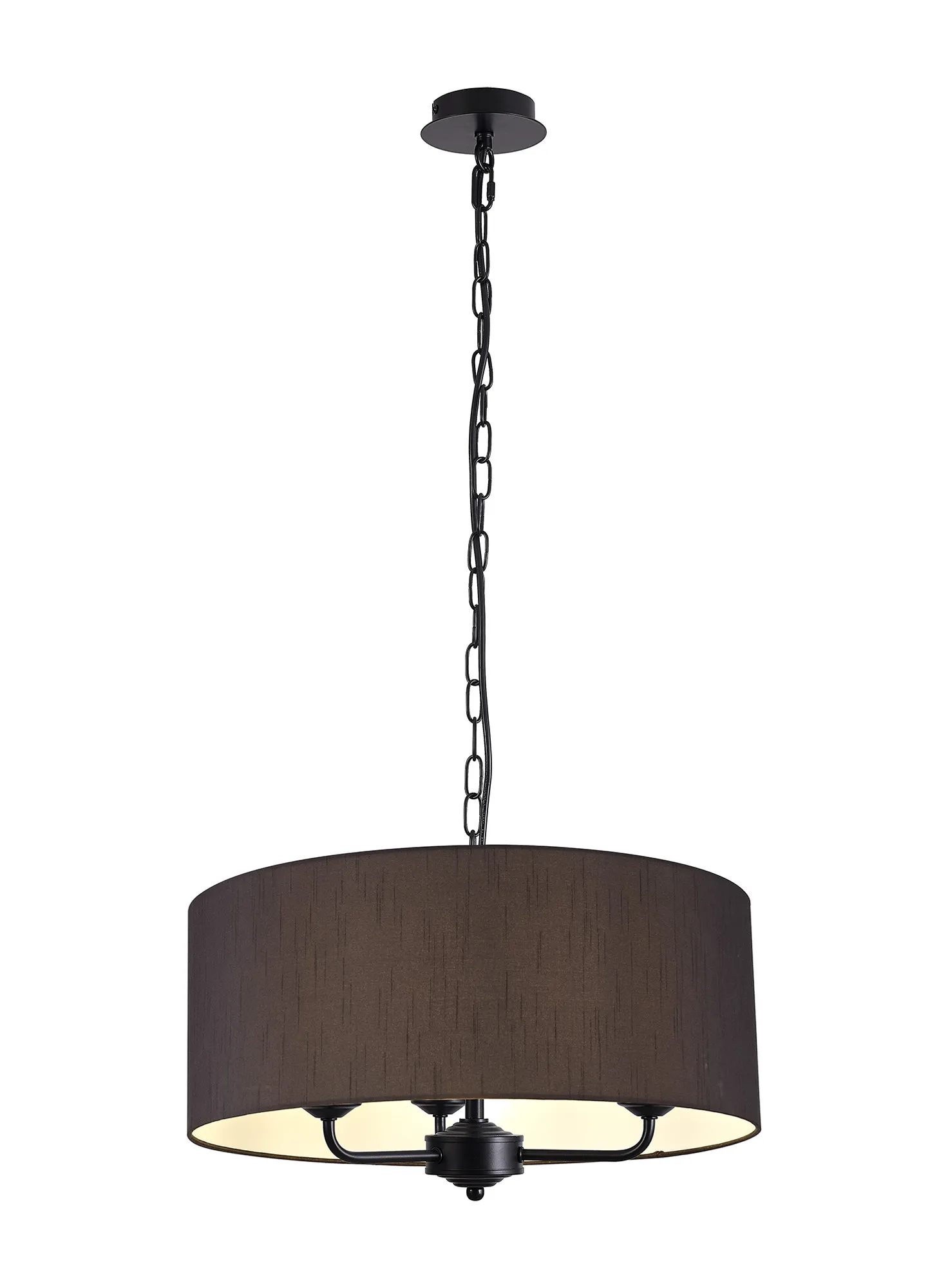 DK1034  Banyan 50cm 3 Light Pendant Matt Black; Black